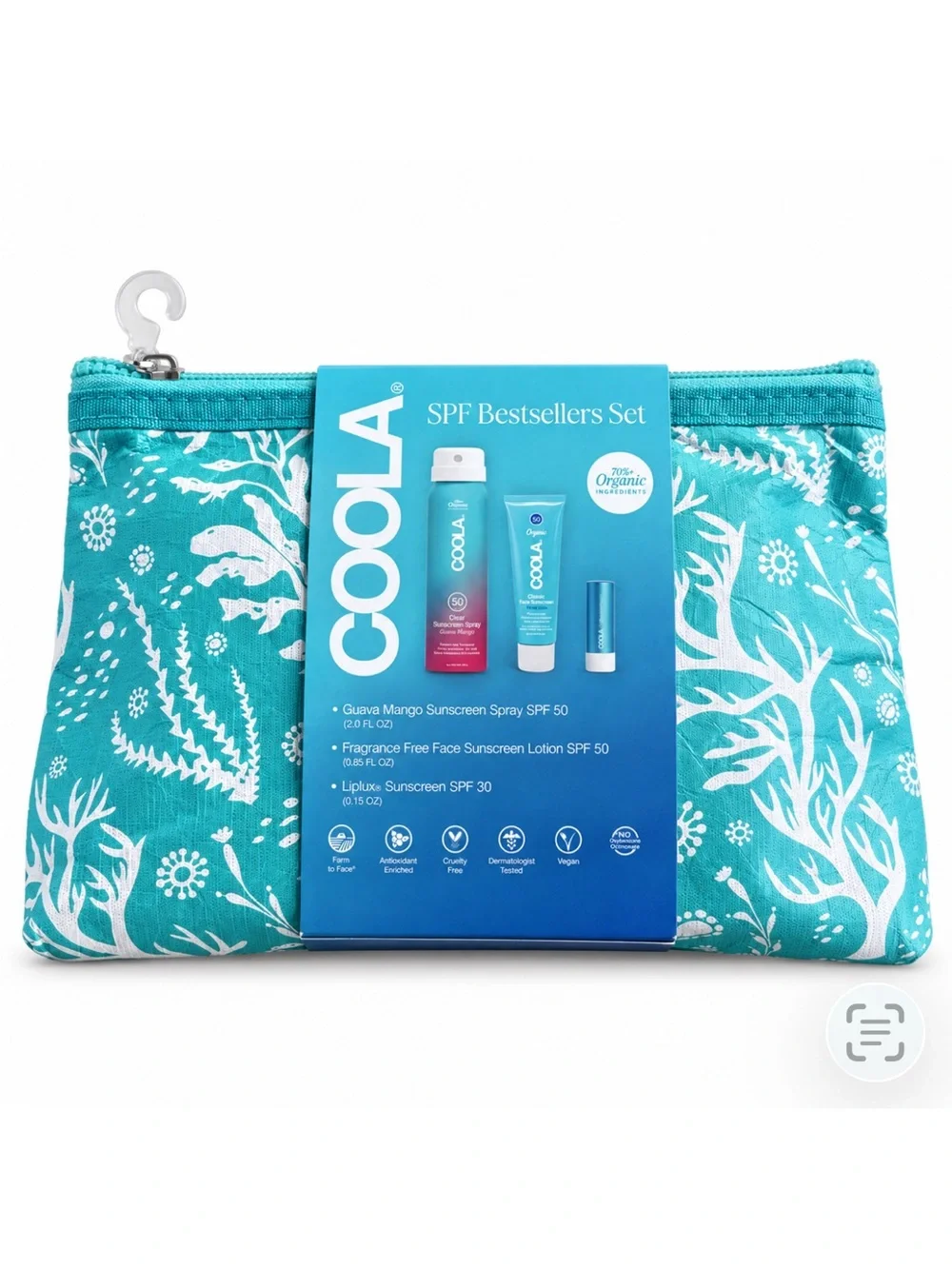 COOLA SPF Bestsellers Travel Size Set with Cosmetic Pouch BRAND NEW